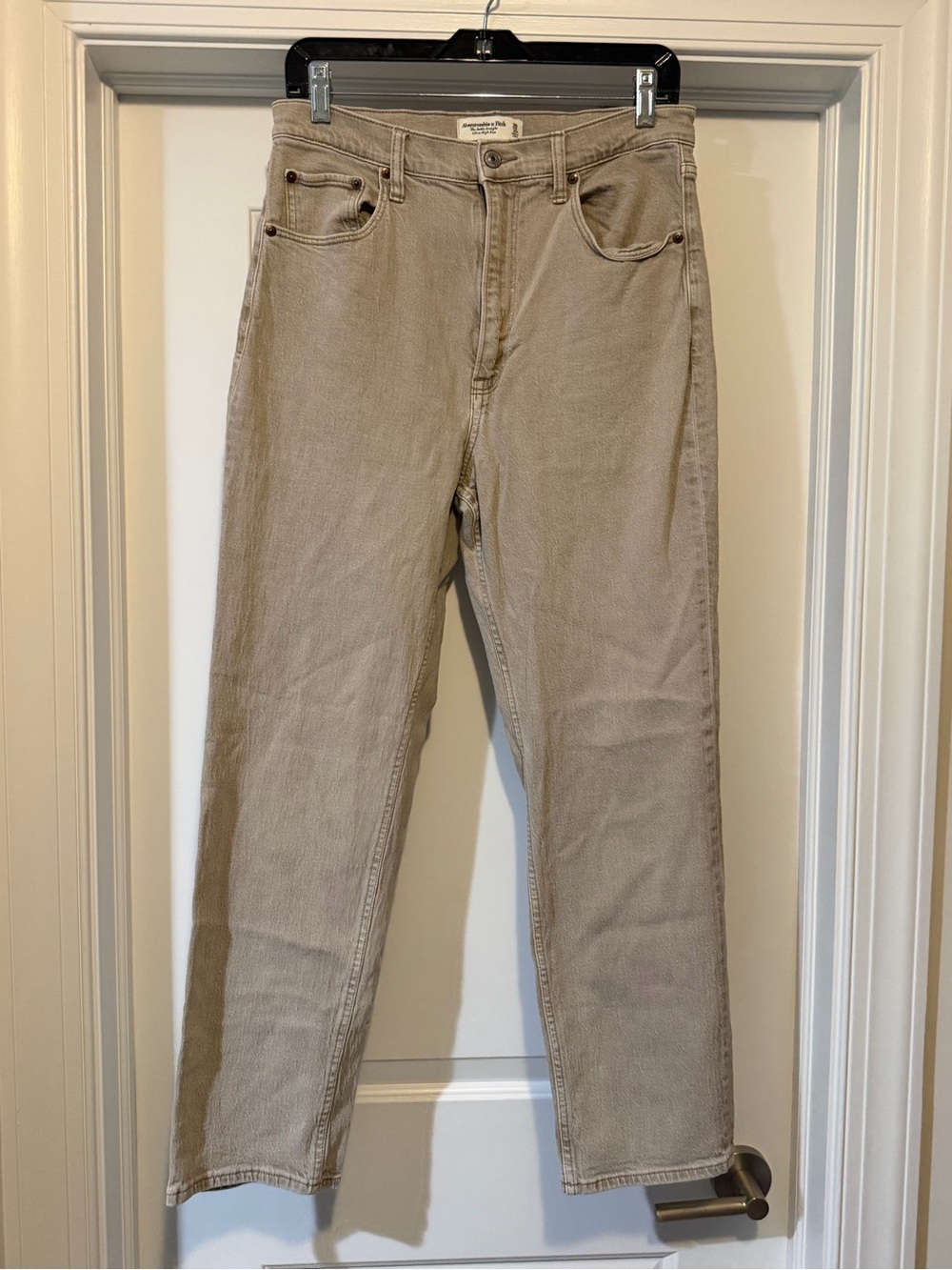Abercrombie & Fitch Taupe Straight-Leg Jeans